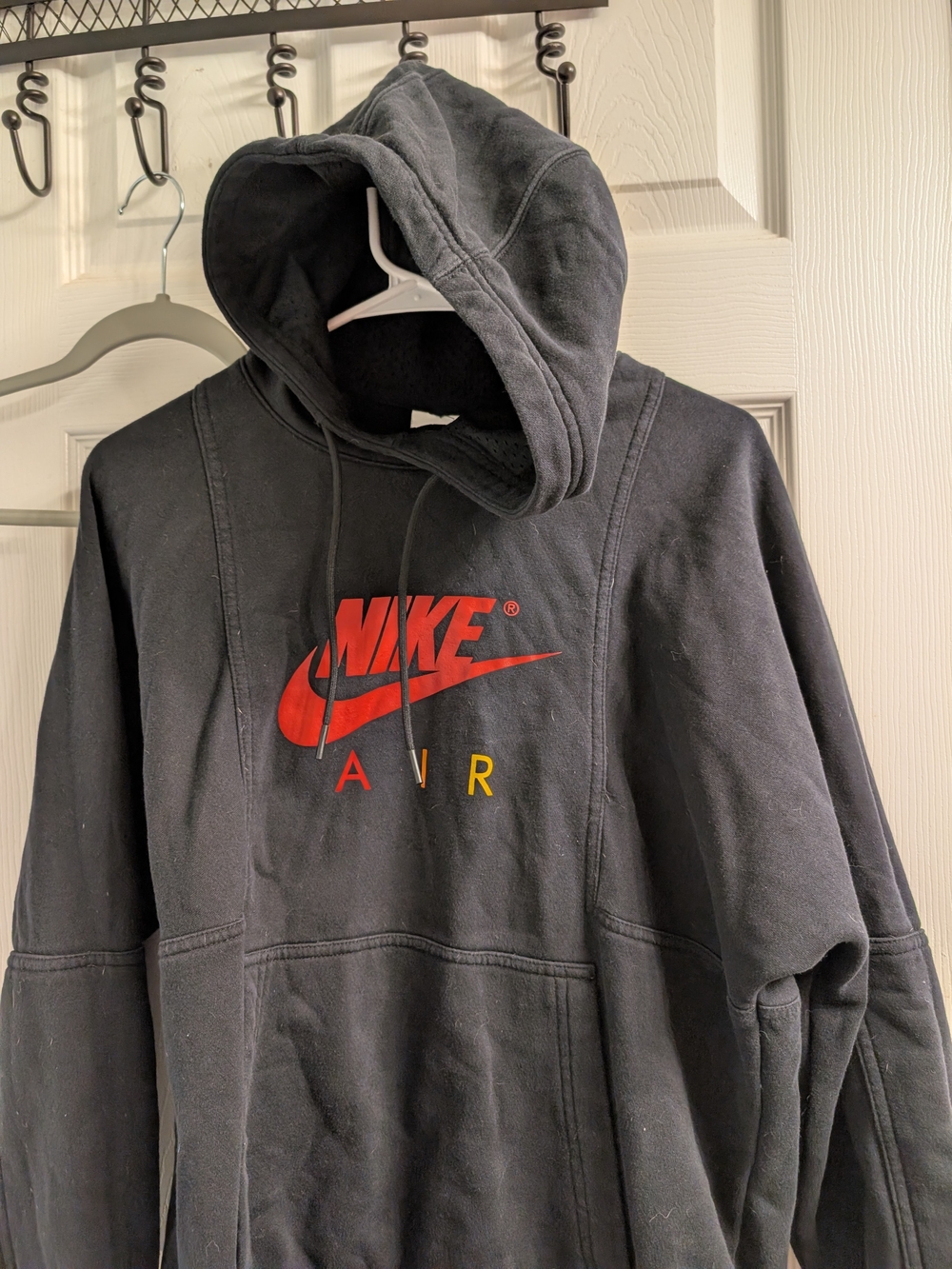 Nike Air Black Hoodie with Red Logo Get Over Your Fear Of Heights On Back Medium